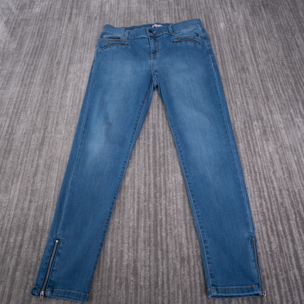 Juicy Couture Skinny Ankle Jeans Womens 10 Blue Excellent Zipper Detail Stretch